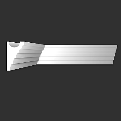 Multi Layered White Corner Trim With Stepped Structure For Interior Decorative Design Elements 3d model