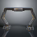 Modern Home Table With Metal Frame And Futuristic Design For Daily Living Use