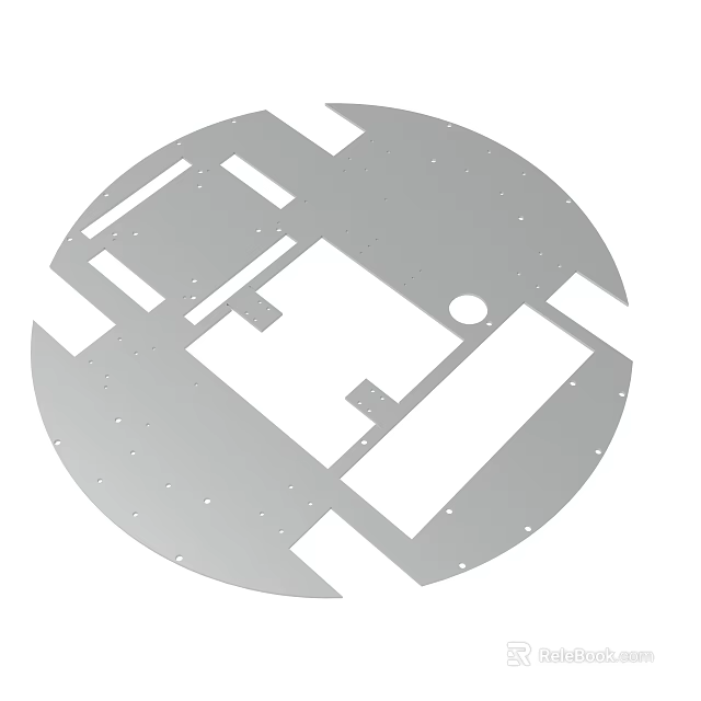 Abstract Geometric Icon With Circular Frame And White Gray Pattern Elements 3d model 