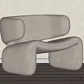 Modern Light Colored Leisure Chair With Unique Curved Design And Soft Upholstery