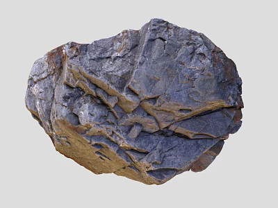 Natural Stone and Wood Materials Featuring Rustic Texture in Decorative Design Elements 3d model