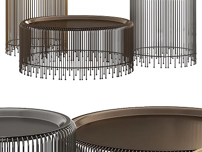 Modern Round Coffee Table With Metal Frame And Gold Bronze Black Designs 3d model
