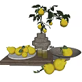 Modern fruit pear ornaments combination 3d model
