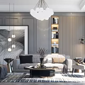 Modern sofa coffee table combination 3d model