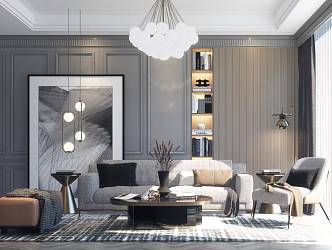 Modern sofa coffee table combination 3d model
