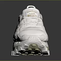 White Casual Sneakers With Thick Sole Lace Up Design And Light Pink Accents
