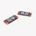 Portable Handheld Game Consoles With Orange Controllers And Game Screen