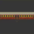 Modern Train Interior With Red Upholstered Seats Wooden Flooring And Yellow Windows