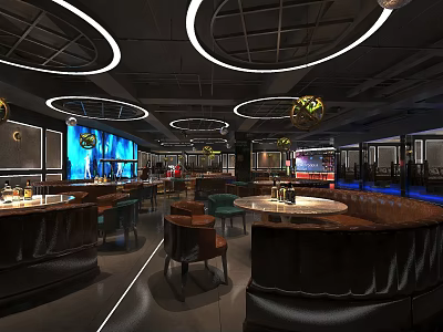 INDUSTRIAL LOFT BAR BAR BAR INDOOR 3d model