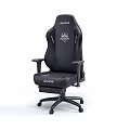 AutoFull Ergonomic Gaming Office Chair With Black Leather Adjustable Armrests And Swivel Wheels