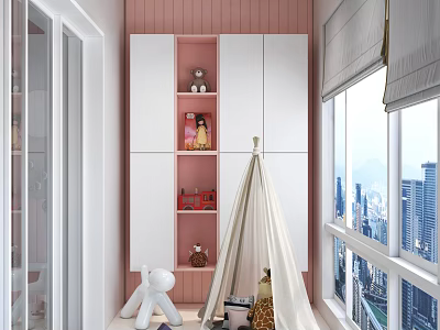 modern recreation room children's leisure balcony 3d model