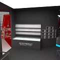 Sleek Modern Wine And Tobacco Shop With Black Exterior And Starry Interior Glass Entrance