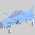 FTC-2000 Blue Fighter Jet With Twin Seat Cockpit And Extended Landing Gear