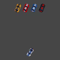 Colorful Toy Sports Car Models Featuring White Blue Striped Vehicle And Collection