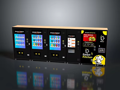 Modern Digital Vending Machines For WACO CHICKEN With Southern Kitchen Menu Screens 3d model