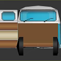 minibus minivan driverless bus school bus van box car 3d model