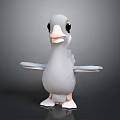 Gray Bird Shaped Stuffed Toy with Big Eyes Orange Beak and Spread Wings