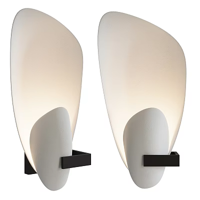 Sleek Modern Wall Lamps With White Frosted Glass Shades And Black Bases For Interior Lighting 3d model