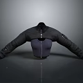 Sleek Black Jacket With Zipper Design And Long Sleeves On Mannequin