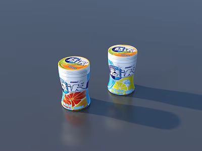 Fresh Yogurt Cups With Grapefruit And Lemon Flavors Vibrant Fruit Packaging Design 3d model