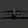 Camouflage Painted Aircraft 3D Model Display With Unique Wing And Tail Design