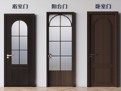 Antique style glass swing door Changhong glass balcony door bathroom door bedroom solid wood single door model