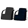 Single Sofa Two Styles Mesh Pattern And Dark Blue Upholstery With Black Armrests 3d model