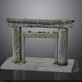 Traditional Rustic Stone Archway Structure With Columns And Lintel Top