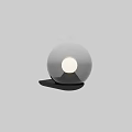 Modern Spherical Transparent Glass Table Lamp With Central Light Source And Black Base