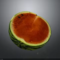 Fresh Sliced Watermelon Displaying Vibrant Red Flesh And Green Rind