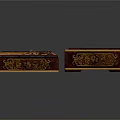 Decorative Storage Box With Ornate Carved Patterns Gold Accents And Blue Yellow Interior