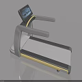 Modern Treadmill With Digital Display Screen Ergonomic Armrests And Running Belt 3d model