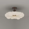 Modern Cloud Shaped Ceiling Light With White Lampshade And Metal Frame Design 3d model