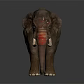 Realistic Gray Elephant Model With Long Ivory Tusks And Standing Posture 3d model