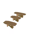 Nordic Solid Wood Rectangular Dining Table Modern Simple Light Luxury Long Dining Table Meeting Office Long Table 3d model