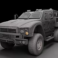 Military Style Armored Vehicle With Reinforced Body Large Tires And Roof Equipment