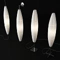 Modern White Long Strip Lighting Combination With Pendant And Floor Lamps Simple Design