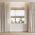 Modern Curtain Window Screen 3d model
