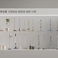 Household Bathroom Accessories Featuring Various Mops Brooms And Essential Cleaning Tools 3d model
