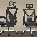 Modern Black Mesh Office Chairs With Adjustable Headrests And Ergonomic Design