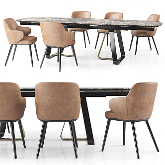 Modern Dining Table and Chair Combination Dining Table and Chair 3d model