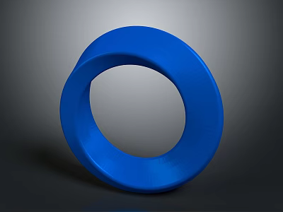 Modern Minimalist Blue Ring Shaped Decorative Ornament Set For Home Interior Decoration 3d model