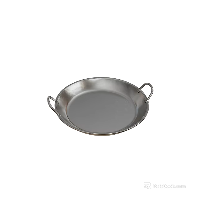 Premium Stainless Steel Cooking Tableware Set Including Two Handles Frying Pan for Kitchen Use 3d model 