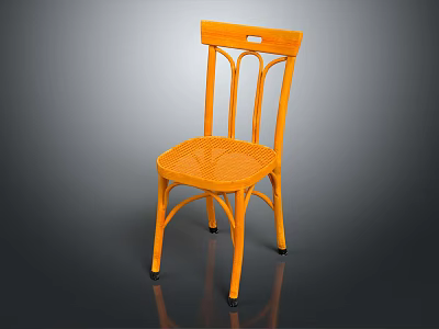 Orange Modern Leisure Chair with Woven Seat and Decorative Arched Backrest for Home 3d model