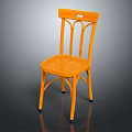 Orange Modern Leisure Chair with Woven Seat and Decorative Arched Backrest for Home