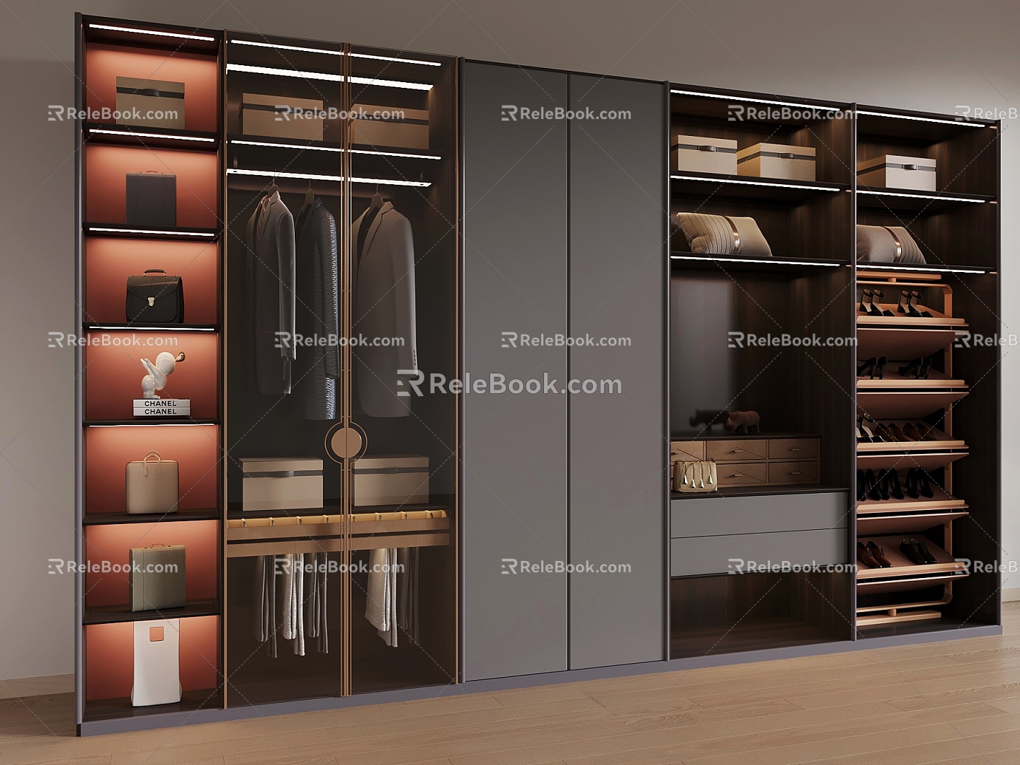 05 modern wardrobe wardrobe 3d model