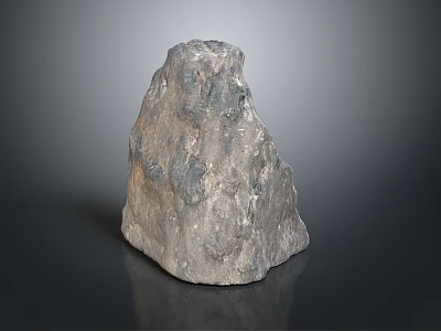 Natural Gray Stone With Rough Surface Textured Detail And Natural Shape 3d model
