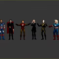 Game And Movie Characters Action Figure Collection Standing In Dynamic Poses With Colorful Costumes