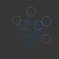 Abstract Geometric Pattern With 3D Star Like Structure White Lines On Dark Background
