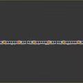 Modern Train Model With Multiple Carriages And Colorful Exterior On Gray Background